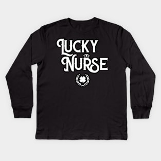 Nurse St Patrick's Day Irish Lucky Nurse Kids Long Sleeve T-Shirt